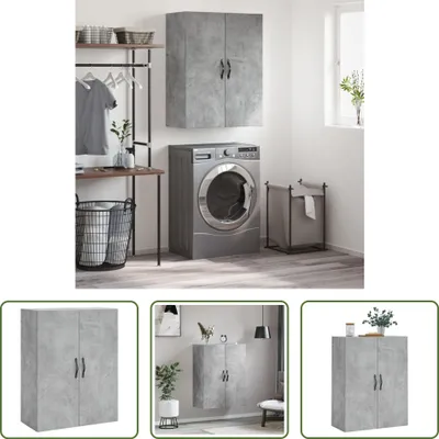 Produktbild von The Living Store Wandschrank Betongrau 69,5x34x90 cm Holzwerkstoff