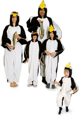 Produktbild von K312509-46-48 schwarz-weiß Damen Pinguin Kostüm-Overall Gr.46-48