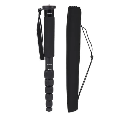 Zdjęcie produktu dla Andoer A-555 6-sekcyjny kompaktowy przenośny monopod fotograficzny ze stopu aluminium do aparatu Nikon Canon Sony Pentax Max. Obciążenie 10kg / 22lbs
