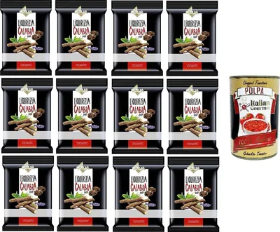 Produktbild von Giulia Caramelle Ripiene con Liquirizia di Calabria DOP Süßigkeiten Gefüllte Bonbons mit Lakritz 12x150g+ Italian Gourmet polpa 400g