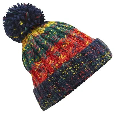 Image de Bonnet à pompon Beechfield pour femmes LT749 (taille unique) (rouge feu)