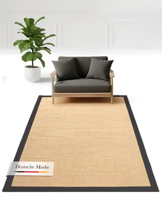 Produktbild von Sisalteppich Schwarz 200x290 cm | Moderner Teppich für Wohn- und Schlafzimmer