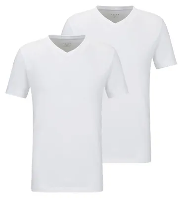 Image de T-shirt FALKE UW, col en V, couleur blanche, taille S