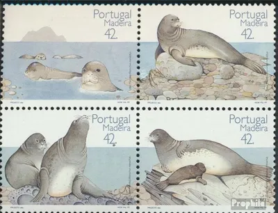 Produktbild von Briefmarken Portugal - Madeira 1993 Mi 164-167 Viererblock postfrisch Mönchsrobben