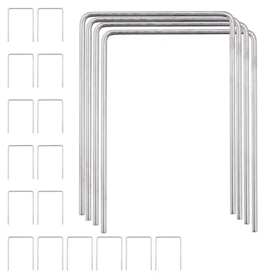 Produktbild von Relaxdays Krocket Tore, 20er Set, für Croquet Spiel, Outdoor Krocketbögen, in U-Form, Kinder & Erwachsene, Stahl, silber