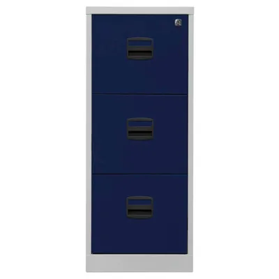 Produktbild von BISLEY Home PFA 3 Hängeregistraturschrank lichtgrau, oxfordblau 3 Schubladen 41,3 x 40,0 x 101,5 cm