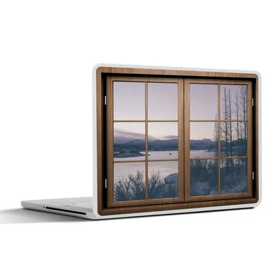 Produktbild von MuchoWow® Laptop Aufkleber Sticker Cover Aussicht - Sonnenuntergang - Berg 40x30 cm - Laptop Dekoration - Selbstklebend