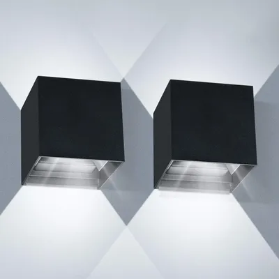LED-Wandleuchten 2er-Set 20 W kaltweiß 6000 K IP65