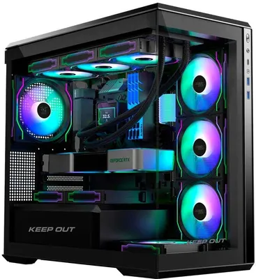Obrázek produktu pro KeepOut XC-905 PRO+, PC, Černá, ITX, Micro ATX, Kov, SPCC, Temperované sklo, Hraní, Jantar, Modrá, Zelená, Červená