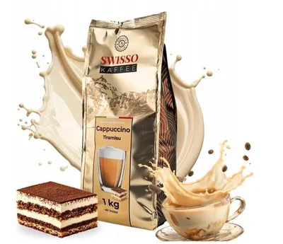 Produktbild von SWISSO KAFFEE Cappuccino Tiramisu 1 kg Instant Kaffeegetränk Cremig Getränkepulver