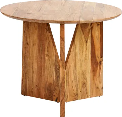 Produktbild von BELIANI Esstisch Hellbraun aus Akazienholz ⌀ 100 cm Runde Form Rustikal Traditionell für Esszimmer