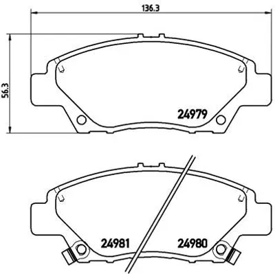 Produktbild von Brembo Bremsbelagsatz, Scheibenbremse Vorderachse P 28 050