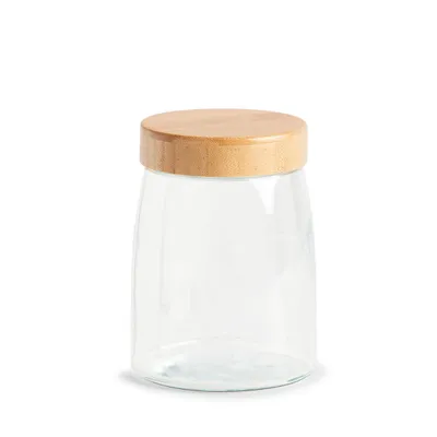 Image de Bocal hermétique en verre avec couvercle en bambou, 1300 ml