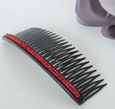 Produktbild von Strass Haarkamm Haarschmuck in der Farbe Rot