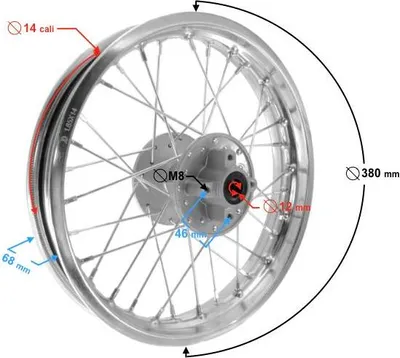 Produktbild von Hinterradfelge 14-1,85 für Cross 110 Speichen