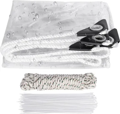 Produktbild von Transparente PVC-Plane - Abdeckplane mit Ösen - 4 x 5,5 m - 0,3 mm - Wasserdicht - Witterungsbeständig - Klar