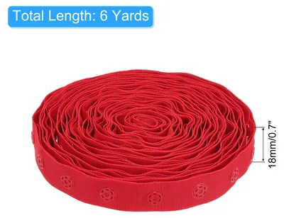 Produktbild von 6 Yard Snap Button Tape zum N?hen, Baumwoll-Snap-Button-Borte Schnellverschluss-Schnallenband fš¹r Kleidung Stoff DIY Handwerk, Rot