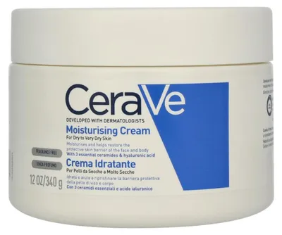 Produktbild von CeraVe 3337875597227, 340 g, Feuchtigkeitsspendend, trockene Haut, Weiblich, AQUA / WATER, GLYCERIN, CETEARYL ALCOHOL, CAPRYLIC/CAPRIC TRIGLYCERIDE, CETYL ALCOHOL,..., 1 Stück(e)