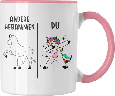 Produktbild von Trendation - Best Hebamme Tasse Spruch Geschenk Dankeschön Hebamme Danke (Rosa)