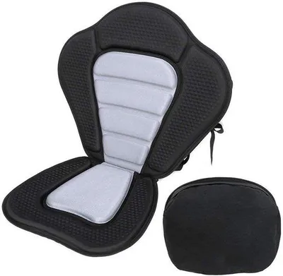 Produktbild von Kajak-Sitz - Kanu-Sitz SUP - Bequemer Paddeln - Abnehmbarer Aufbewahrtschachtel - 30 x 38 cm - Schwarz Grau