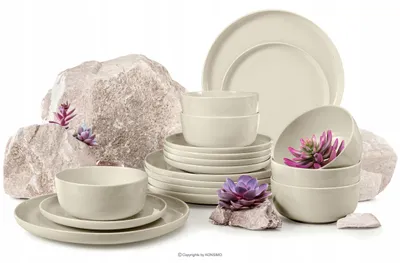 Produktbild von Tafelservice 18-teilig Konsimo Victo Keramik beige glänzend für 6 Personen