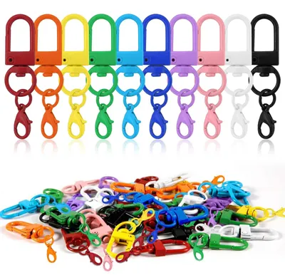 Produktbild von 100 Mini-Karabiner-Schlüsselanhänger, Schlüsselringe, Bastelbedarf, DIY-Zubehör