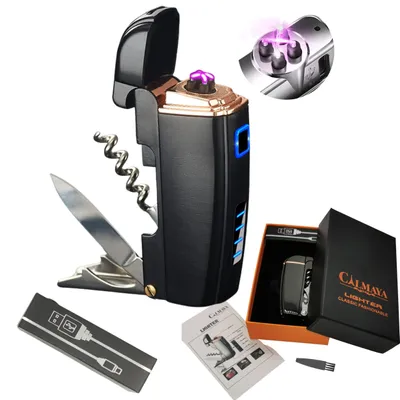 Immagine prodotto di Accendino elettrico ricaricabile tramite USB, 4-in-1, per accendere il fuoco