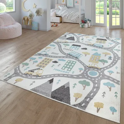 Produktbild von TT Home Teppich Kinderzimmer Kinderzimmerteppich Junge Mädchen Kinderteppich Modern Soft Größe 80x150 cm