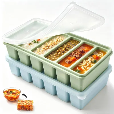 Gefrierformen-Set, Silikon, 12 x 100 ml, BPA-frei, mit Deckel