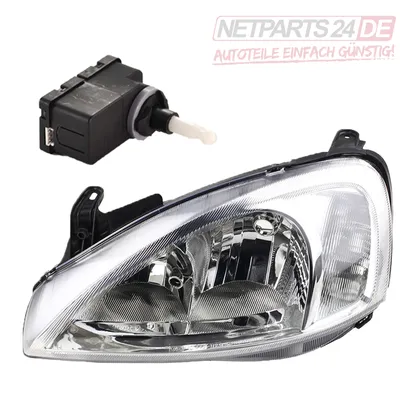 Imagen del producto de Johns, faro delantero izquierdo para Opel Corsa, modelo C, con luz de posición baja (LWR). Nuevo sistema H7/H7 Valeo