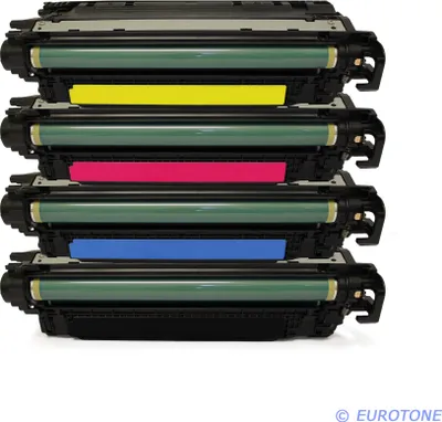 Produktbild von 4x Eurotone Toner Alternative für HP CF031A-33A / CE264X 646X Black Schwarz / CF031A 646A Blau Cyan / CF033A Rot Magenta / CF032A Gelb Yellow