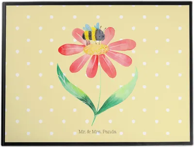 Produktbild von Mr. & Mrs. Panda Schreibunterlage Hummel Blume - Gelb Pastell - Geschenk, Wespe, schreibtischauflagen, tischpad, schreibtischunterlage, schreibtischunterlagen, Hummeln