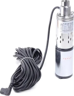 Image de Pompe solaire pour puits profonds - Pompe submersible - 48 V CC - 280 W - 16 l/min - Hauteur de refoulement 60 m - IPX8 - Prise UE - Argent