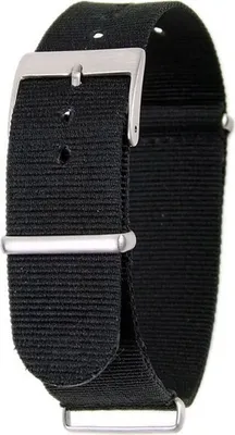 Produktbild von Minott Uhrenarmband Explorer Textil Durchzugsband schwarz 22mm