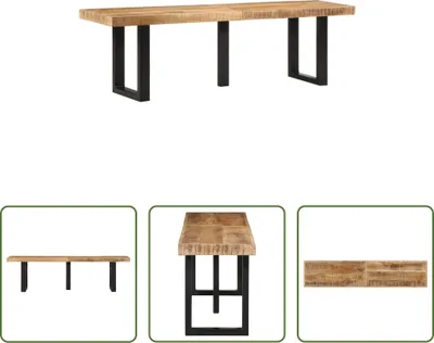 Productafbeelding van De Living Store bank, 160 cm, met ruw mangohout en staal