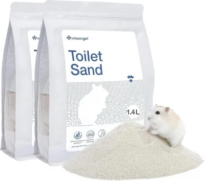 Obrázek produktu pro Niteangel písek pro křečky na nočník, písková koupel pro křečky, pískomily, myši, lumíky a trpasličí křečky