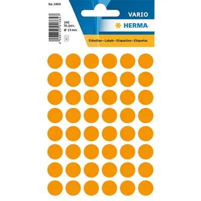 Produktbild von HERMA Markierungspunkte Durchmesser: 13 mm leuchtorange 240 Stück