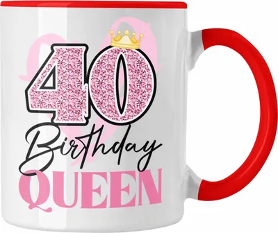 Produktbild von Trendation -  40. Geburtstag Tasse Frau Geschenk 40er Geschenkidee 40 Mutter Frauen Lustig Geschenke (Rot)