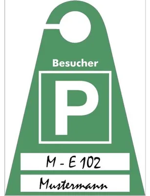 Produktbild von Dreifke® Schild Besucherausweis blanko zur Selbstbeschriftung, Kunststoff tra...