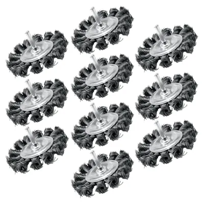 Produktbild von 10 x Drahtbürste Topfbürste Zopfbürste 75 mm, Stahldraht, Gezopft, 10 Stück