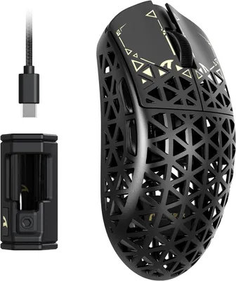Produktbild von 5 Ultra Carbonfaser HyperSpeed Kabellose Gaming-Maus, 39g ultraleichte, 2,4G/BT/USB-C Kabelgebunden, PAW3950MAX Sensor, 8000Hz Abtastrate, 42000DPI,
