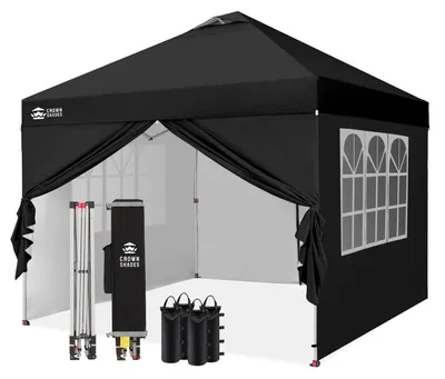 Immagine prodotto di Tenda pop-up 3x3 metri, impermeabile, con 4 pannelli laterali, protezione UV 50+, regolabile in altezza, colore nero