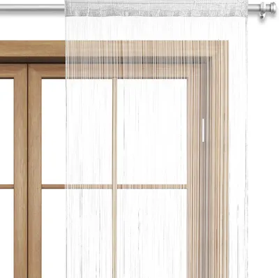 Produktbild von Thread Curtain Türvorhang 90 x 245 cm, Weiß, Waschbar, , Kürzbar, für Türen