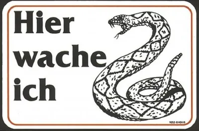 Produktbild von Warnschild - Hier wache ich - Schlange - 309053 - Gr. ca. 15 x 10 cm - Spaßschild Tiere