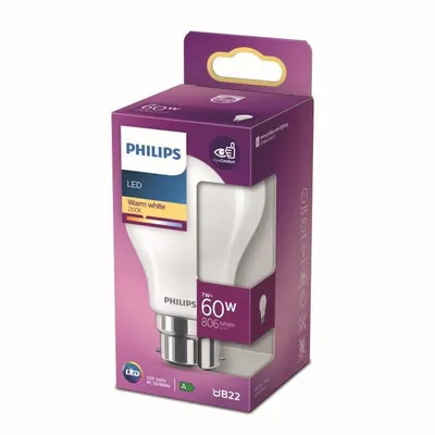 Zdjęcie produktu dla Philips 8718699762537, 7 W, 60 W, B22, 806 lm, 15000 h, Ciepłe białe