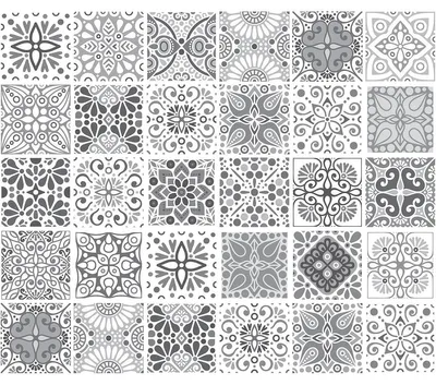 Image de Autocollants décoratifs pour carrelage de cuisine et de salle de bain – 30 autocollants YANET Azulejos – 30 autocollants de 20 x 20 cm