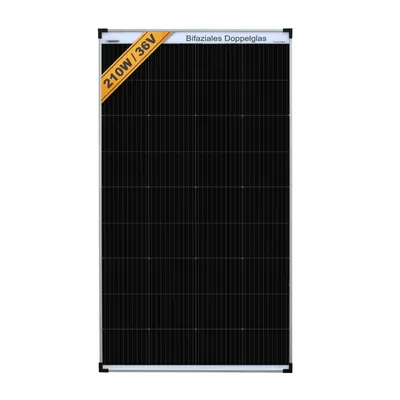 Produktbild von enjoy solar® Solarpanel Bifaziales PERC Monokristallines Solarmodul, ideal für Wohnmobil, Balkonanlage, Gartenhäuse, Boot (210W,36V), 0% MwSt