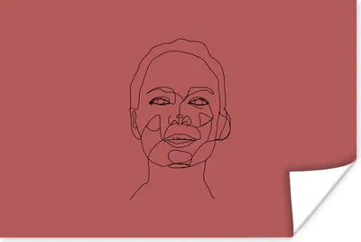 Produktbild von MuchoWow® Poster Strichzeichnungen - Frauen - Gesicht 120x80 cm - Bilder