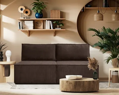 Zdjęcie produktu dla Sofa rozkłada z pojemnikiem na pościel COMPI Brązowy