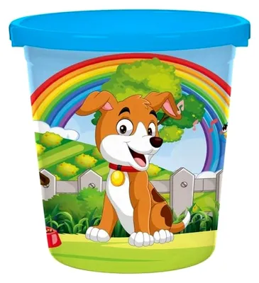 Produktbild von Hund Eimer 17cm | Sandeimer mit Henkel | Stabiler Spieleimer für Strand Sandkasten & Garten | buntes Design